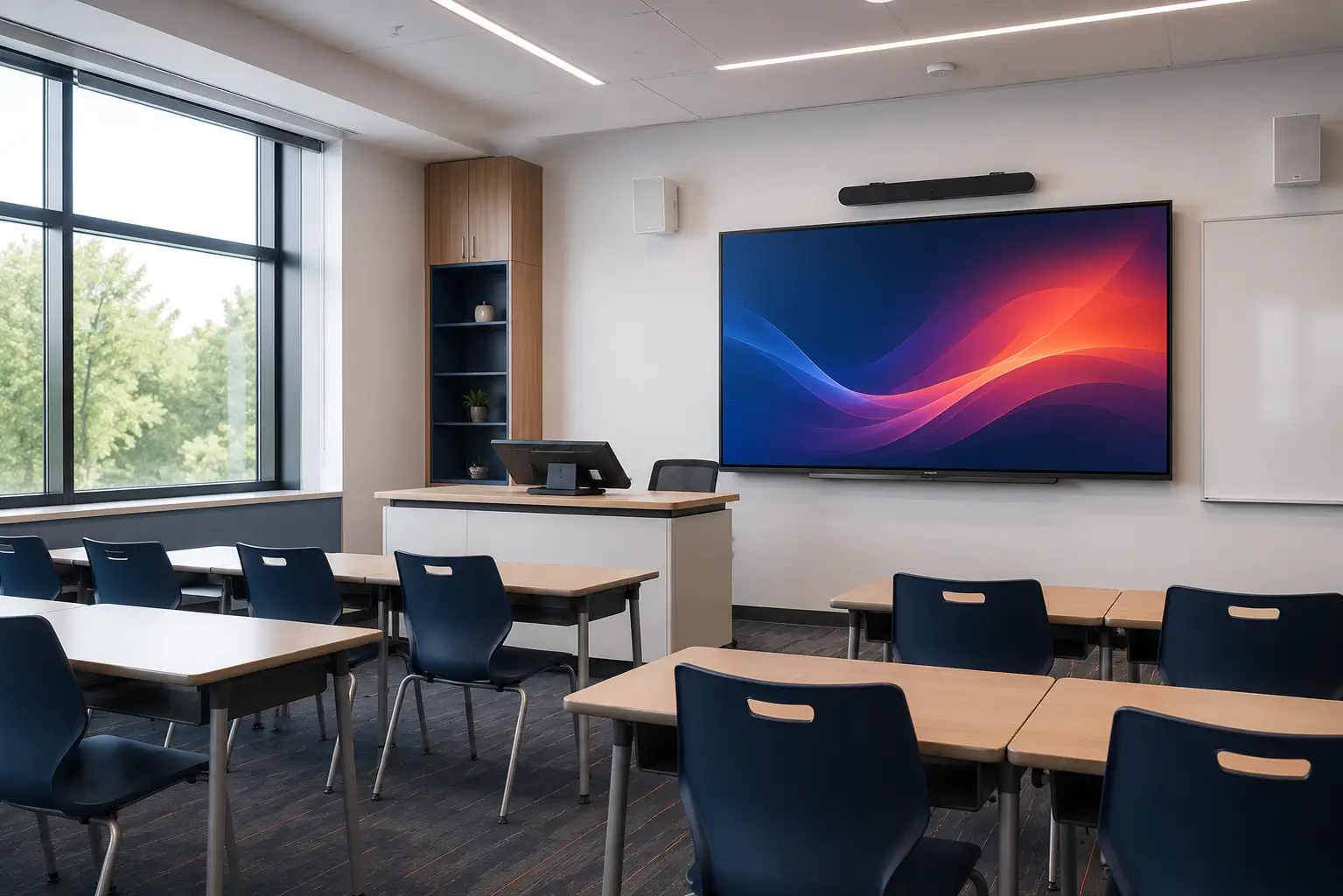 Smart classroom AV setup